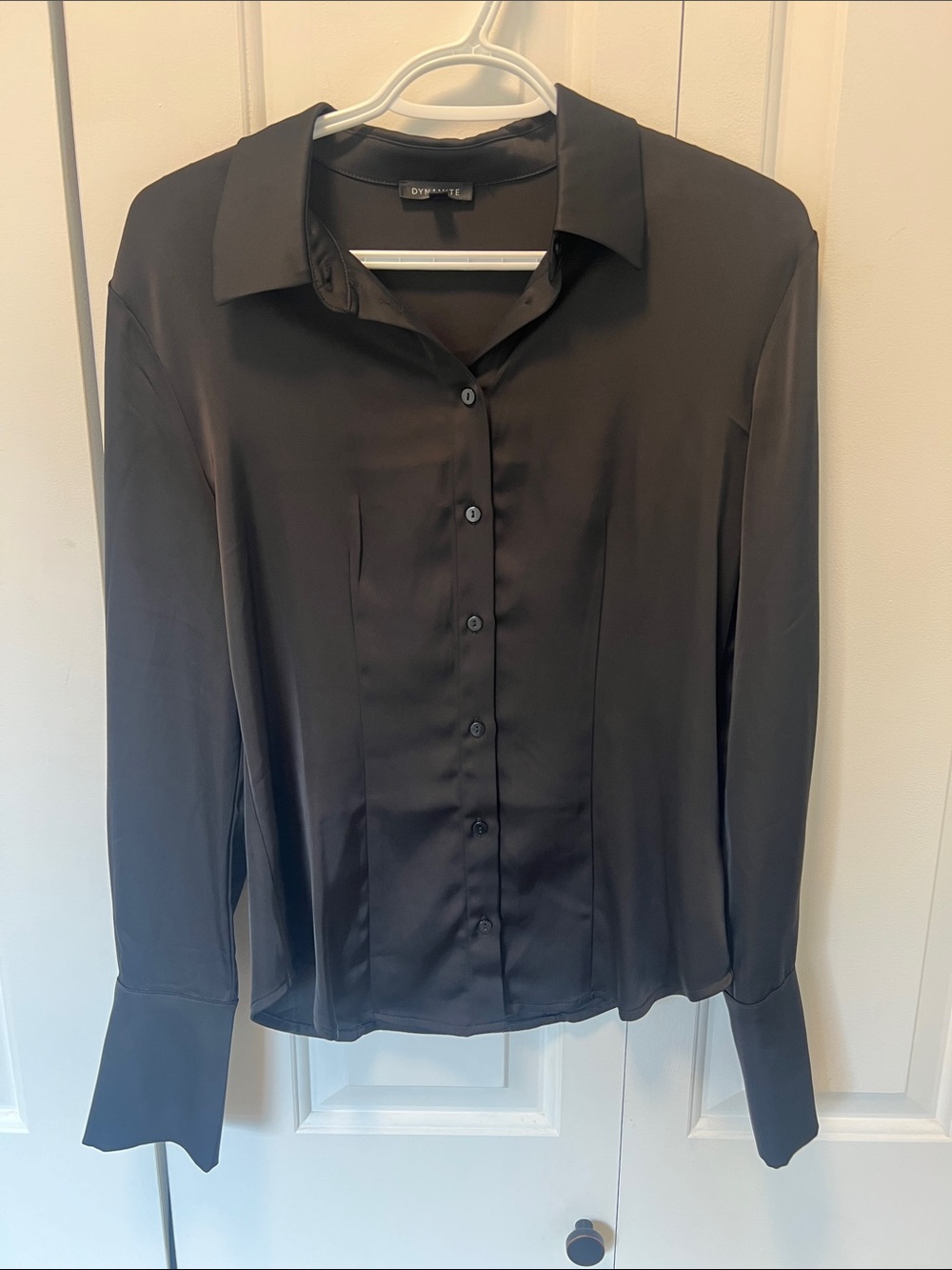 Dynamite Eva Cinched Satin Shirt